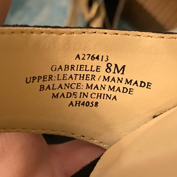 NWB C Wonder Gabrielle Black Slingback Heels Sandals Leather Suede Fringe Sz 8 - Picture 2 of 16